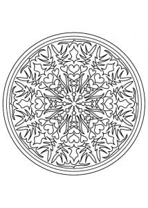 Mandala to color flowers vegetation to print 15